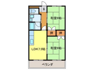 グリ－ンヒル大西第２マンションの物件間取画像